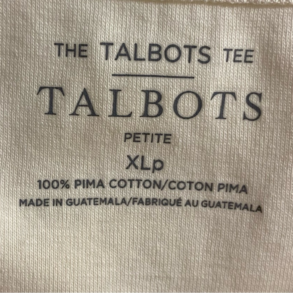 Talbots pima cotton tee in beige XL petite NWT - Picture 4 of 4